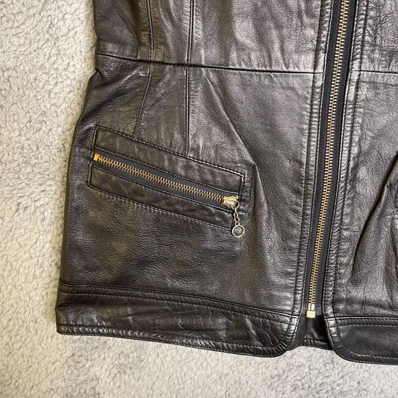 Vintage Leather Vest Womens Medium BB DAKOTA by BP NORDSTROM Black - Picture 6 of 16